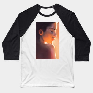 Painting - Female Profile Baseball T-Shirt